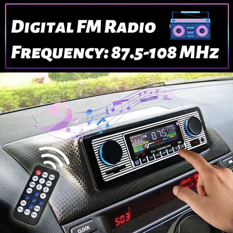 並行輸入品 ヴィンテージカーラジオ車両統合 MP3 プレーヤーワイヤレス