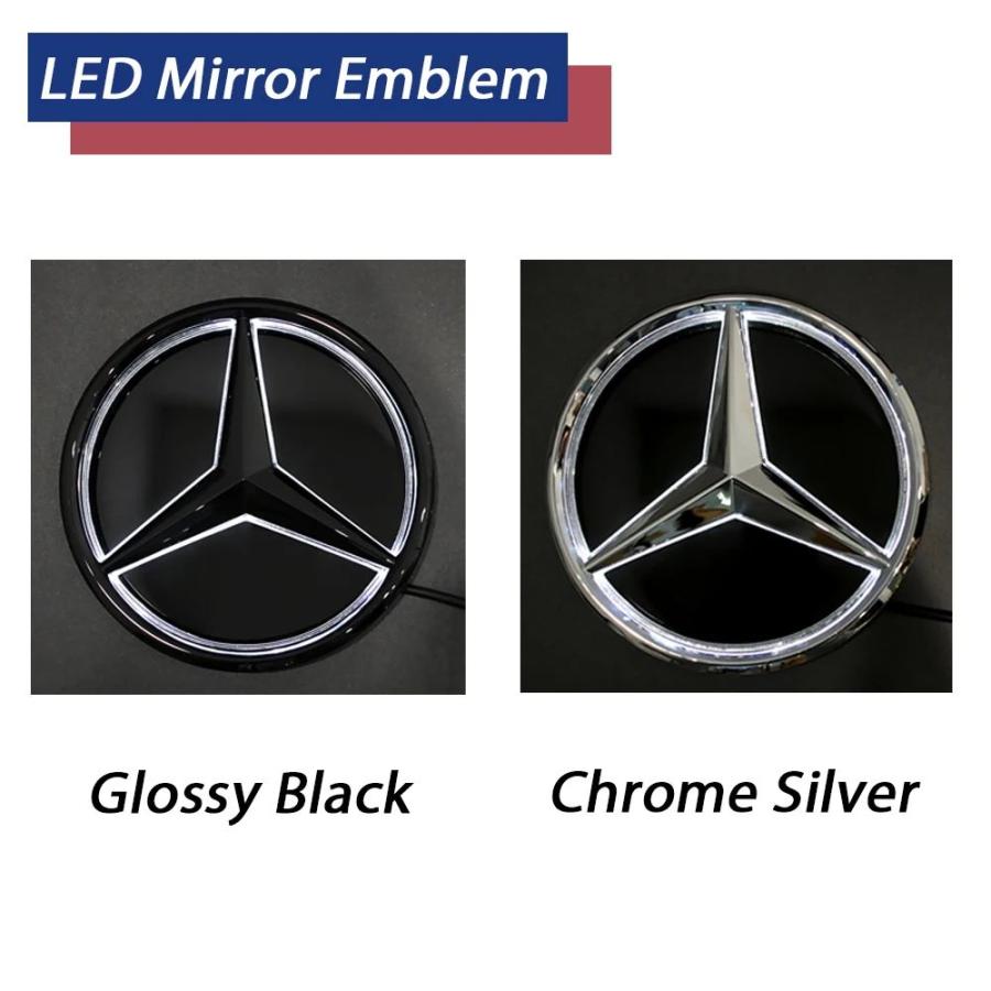 並行輸入品 LEDミラーエンブレム メルセデスベンツ スターロゴ装飾 3D