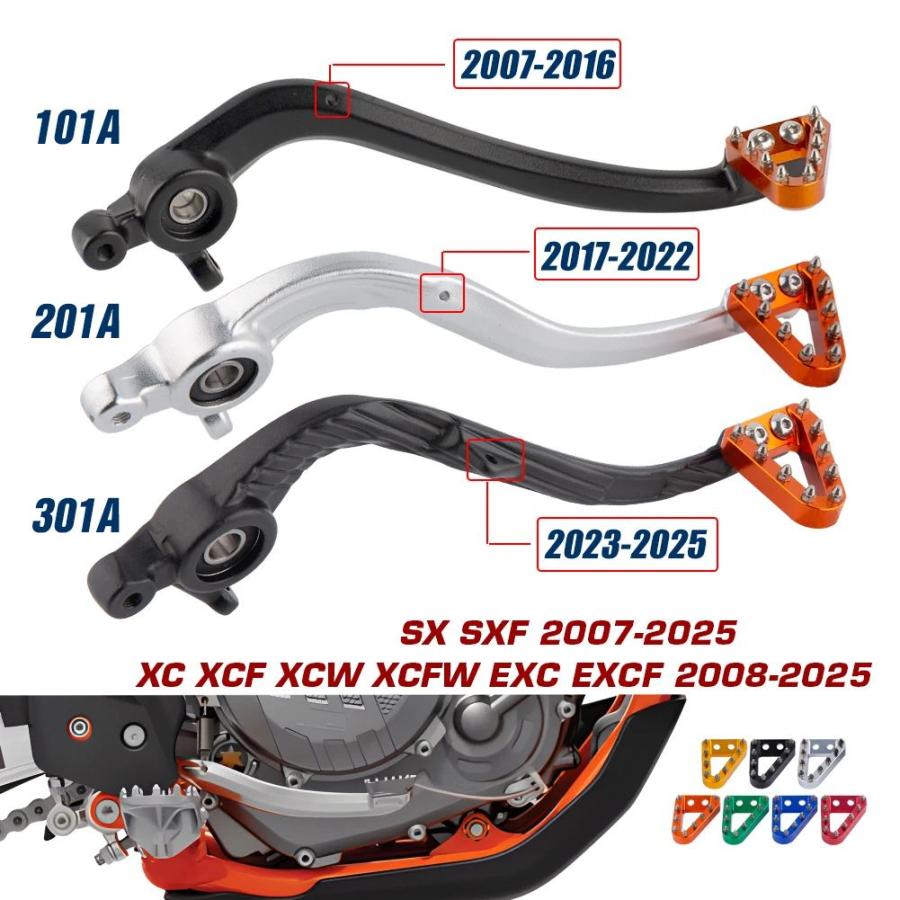 並行輸入品 リアフットブレーキレバー KTM SX SX-F 2007-2025 XC XC-F