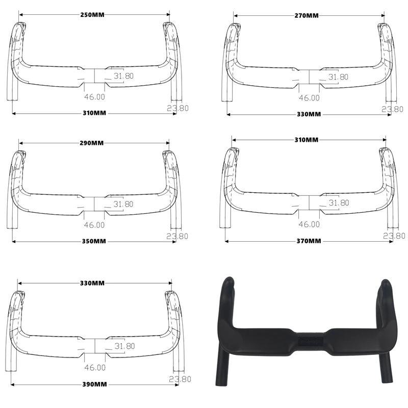 並行輸入品 BIKEDOC-カーボンハンドルバー 超軽量 330MM : パーツ