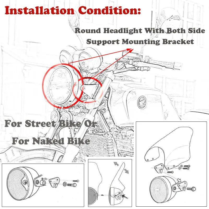 並行輸入品ホンダ ナイトホーク 250 CB250 CB750 カスタム CD CG CM 125 CM125 CG125 CB125 CD250 用 ウインドスクリーン スクリーン ウインドシールド_14