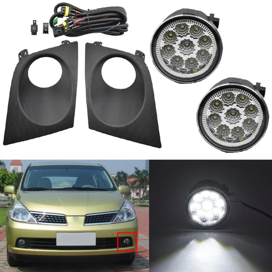 車 【美品】 ティーダ C11 LEDフォグランプ フルキット 未使用 動作未確認