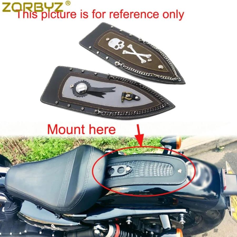 並行輸入品ZORBYZ バイク用 スカル フェイクレザー リアプレーン