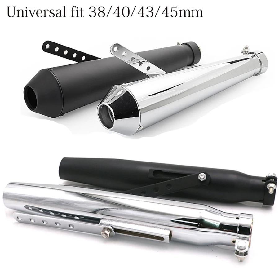 SR400用　バイクマフラー 並行輸入品38/40/43/45MM レトロカフェレーサーバイクマフラーパイプ