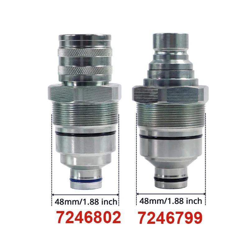 並行輸入品7246799 7246802 油圧式オス メスフラットフェイスクイックコネクトカプ??ラ ボブキャット E32 E34 E35 ...