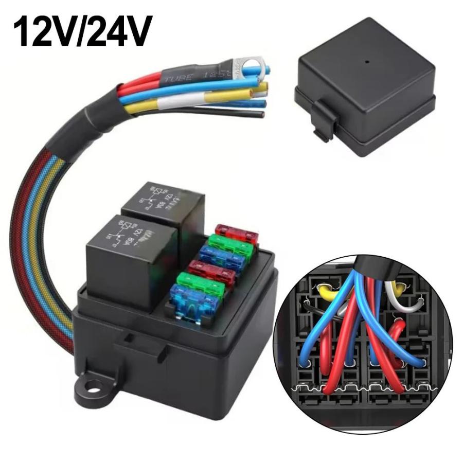 NASA4ピン リレーボックス●即日発送● 並行輸入品12V/24V リレーボックス 4ウェイリレーヒューズボックス 4/5