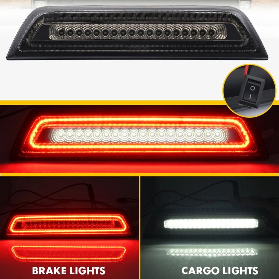 並行輸入品トヨタ タコマ 2016-20 スモーク LED サード サード ブレーキ ライト リバース ランプ ハイマウント テールライト ストップ リア ランプ_3