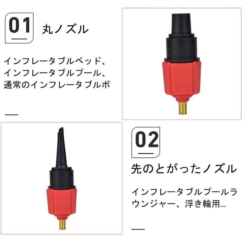 BUENNUS 車 コンプレッサー ~ インフレータブル ポンプ バルブ アダプター インフレータブル バルブ アダプタ 4ノズル付き イン｜pt-select-shop｜07