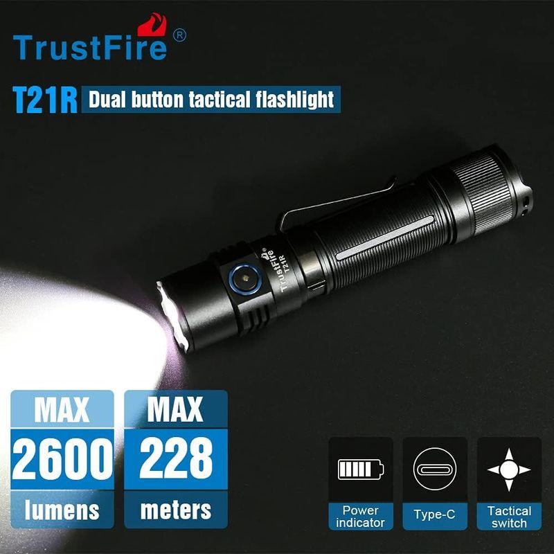 懐中電灯 LED フラッシュライト Trustfire T21R懐中電灯充電式、高性能充電式フラッシュライト最大2600ルーメン、テールタク｜pt-select-shop｜08