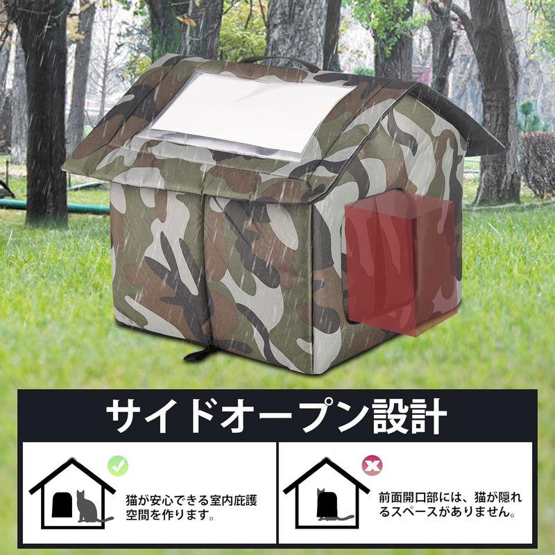 猫ハウス 猫小屋 屋外 犬小屋 猫ベッド 防水 ペット キャットハウス ドッグハウス 野良猫犬 折りたたみ式 暖かい 防寒 防風 冬寒さ対策｜pt-select-shop｜07