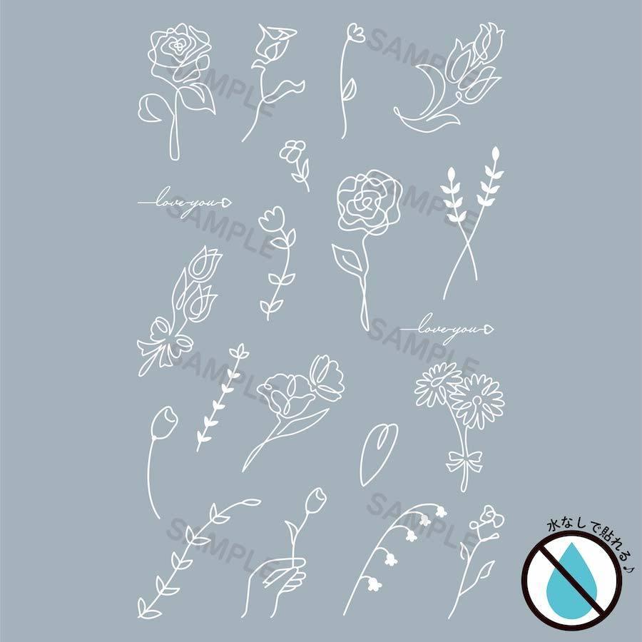 最大73 Offクーポン Opt 18 水なしで貼れる 2枚組 タトゥーシール Fake Tattoo ボディシール ワンポイント シンプル 花 薔薇 ホワイトタトゥー 韓国 おしゃれ フェス イベント 野外 Aynaelda Com