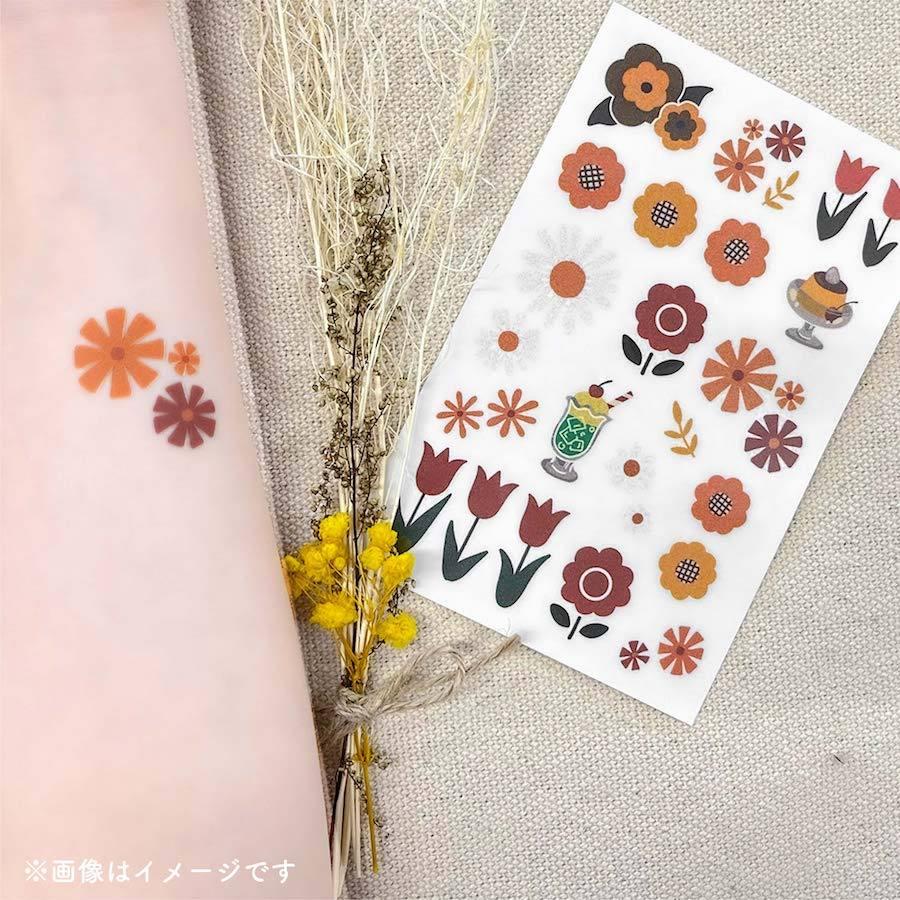 タトゥーシール 韓国 花 水なしで貼れる 2枚入 ボディシール タトゥーシール 韓国 花 水なしで貼れる 2枚入 ボディシール