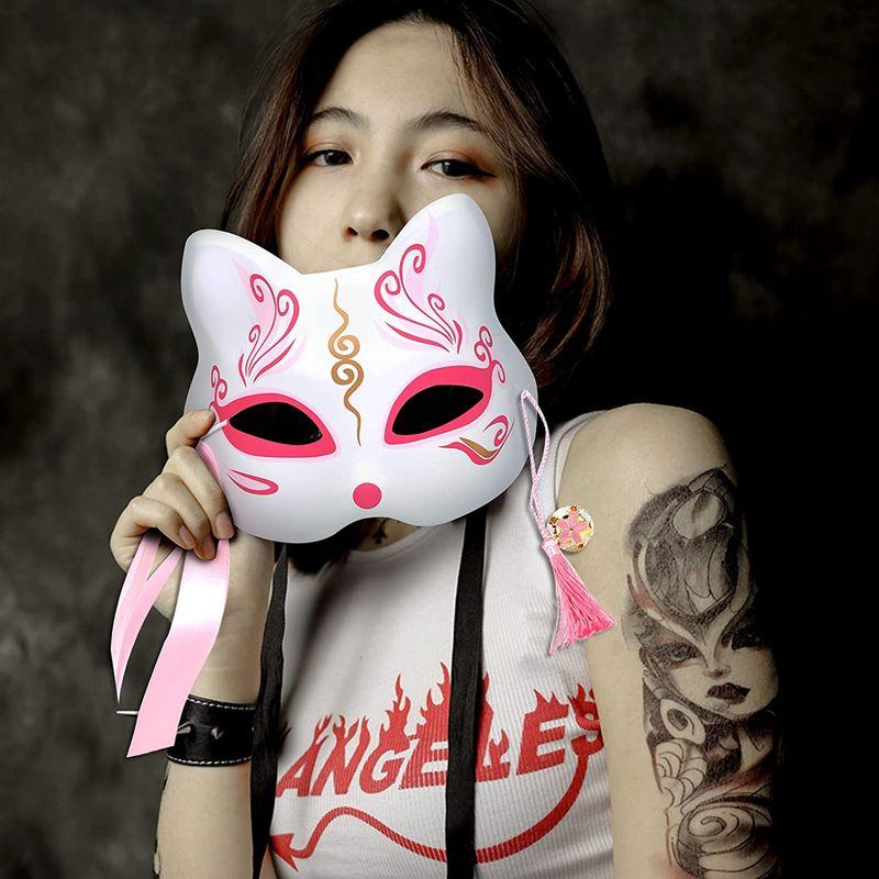 海外正規品】 狐のお面 マスク コスプレ 仮面 狐猫仮面 半面 道具 きつね 和風 3個セット パーティー ハロウィン クリスマス 仮面舞踏会 ユニーク ⑯狐のお面 コスプレ パーティー ハロウィン