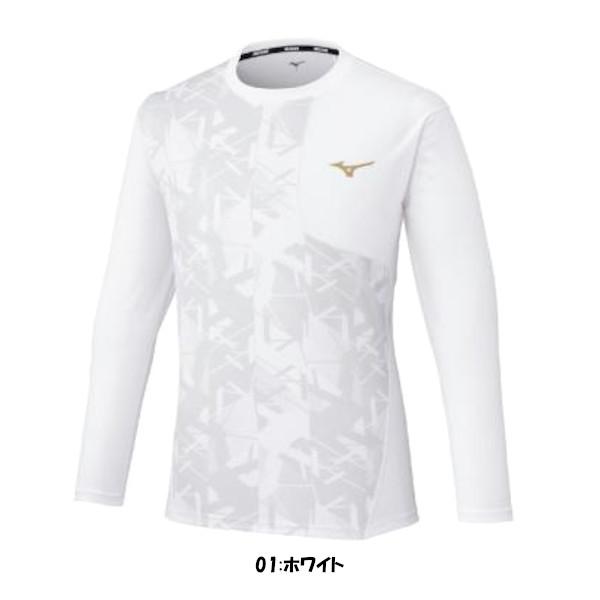 【未使用美品】ラケットプリント 長袖シャツ オフホワイト/9号 MIZUNO（ミズノ） 《送料無料》MIZUNO ユニセックス 長袖ゲームシャツ
