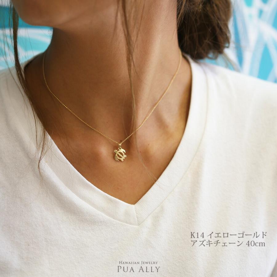 ハワイアンジュエリー K14 アズキチェーン細0.9mm 40cm 45cm