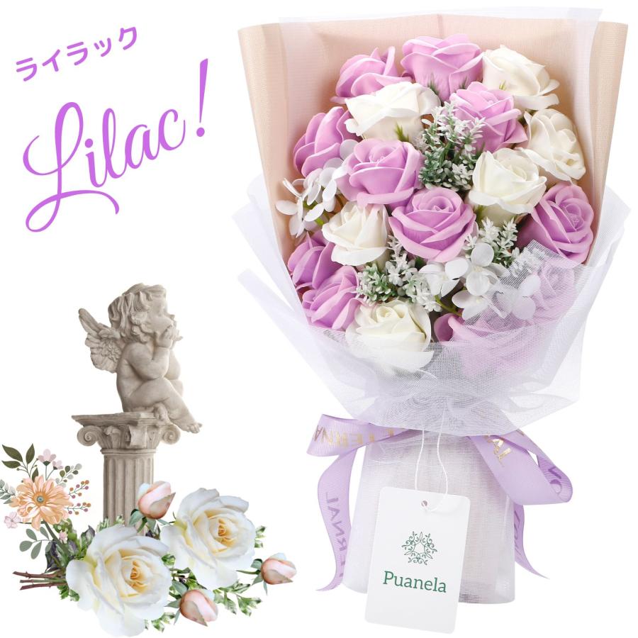 ソープフラワー薔薇 お誕生日 ・記念日 プレゼント 花束 ソープフラワー ギフト 人気 花束 誕生日プレゼント クリア