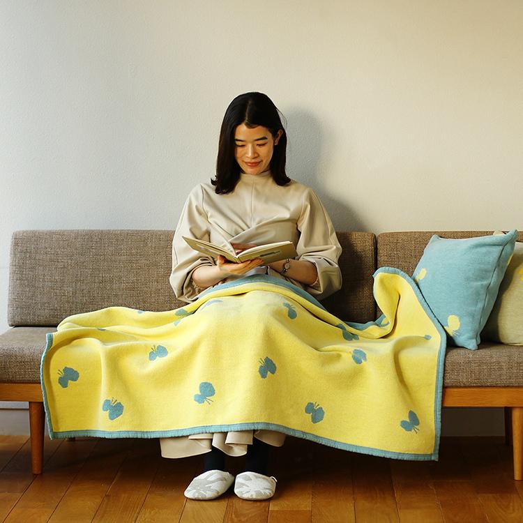 KLIPPAN(クリッパン) シュニールコットン ハーフブランケット CHOUCHO 収納・寝具 布団・マットレス