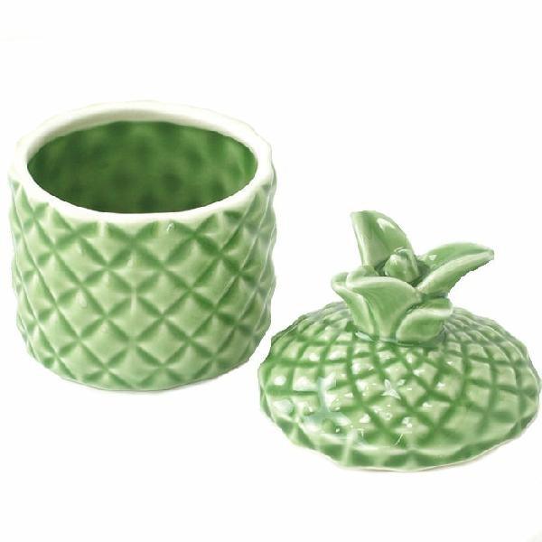パイナップル 陶器 食器 蓋付き 小物入れ シュガーポット ハワイアン