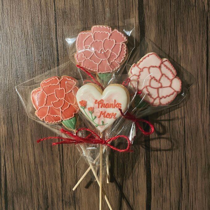 母の日ギフト カーネーションのアイシングクッキーブーケ carnationbouquet puapua cookies 通販