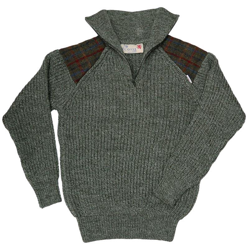 TW Kempton ハリスツイード/Harris Tweed ローゲージ ハーフジップ