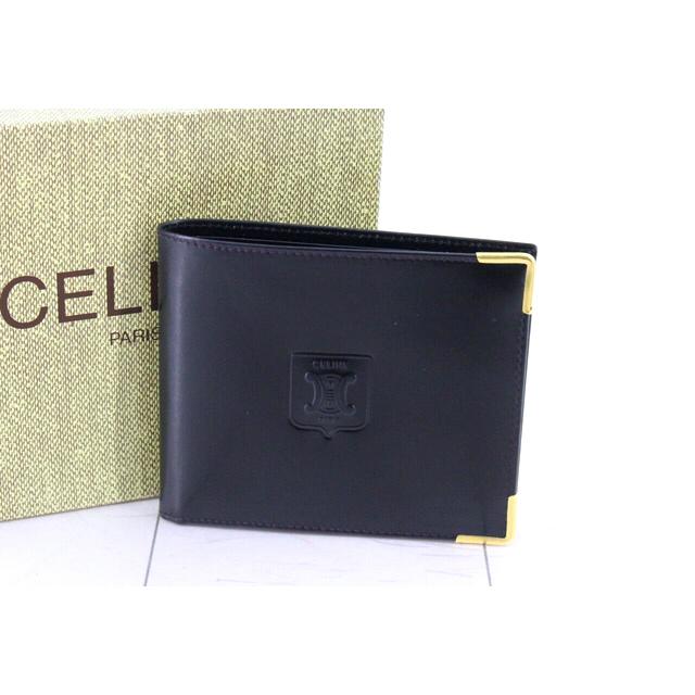 即日発送 特価 セリーヌ 二つ折り財布 カードファイル付き 折り畳み  