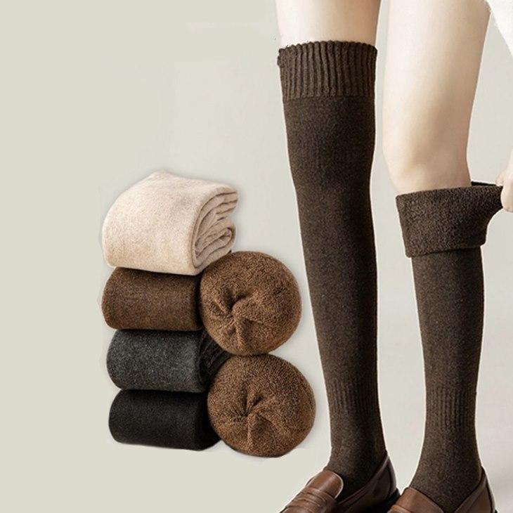 ハイソックス 靴下 裏起毛 シンプル 秋 冬 レディース ニー