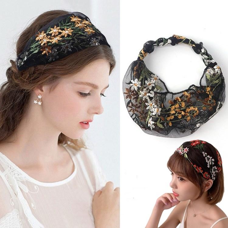ヘアバンド 刺繍 レース ターバン カチューシャ レディース 女の子 