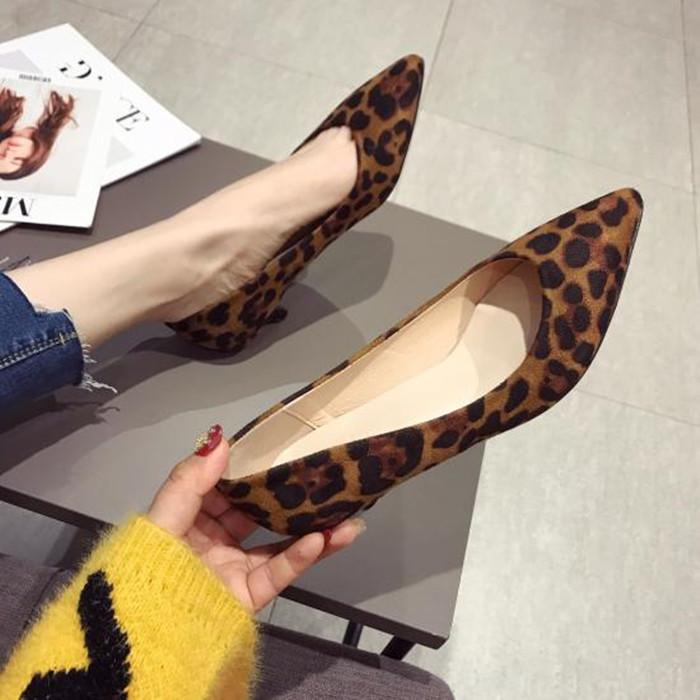 パンプス ヒョウ柄 レディース レオパード柄 歩きやすい ヒール