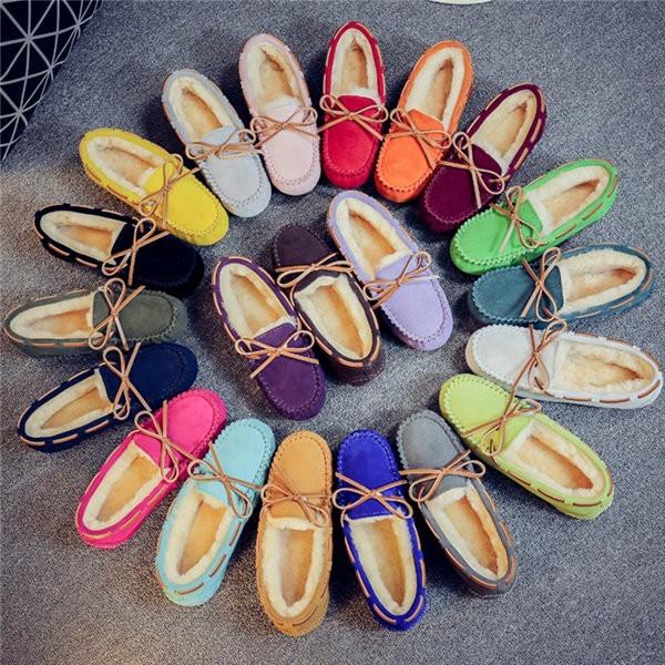 20色 モカシンシューズ スリッポン 裏ボア スエード 本革 モカシン