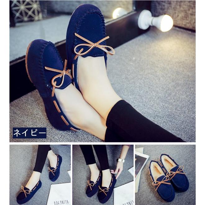 20色 モカシンシューズ スリッポン 裏ボア スエード 本革 モカシン