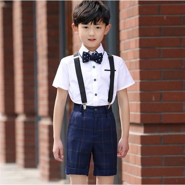 フォーマルスーツ 4点セット 男の子 スーツ キッズ 子供 入学式スーツ 上下セット タキシード 夏 演奏会 入園式 卒業式 結婚式 発表会 半袖ワイシャツ 半ズボン :puchi17suit06112:プチ・シャレット 通販 フォーマルスーツ 男の子 キッズスーツ 4点セット 子供スーツセット 半袖 夏 タキシード風 ベビー服 上下セット ワイシャツ ハーフパンツ サスペンダー 蝶ネクタイ 入学式 結婚式 入園式 卒業式 七五三 初節句 お宮参り