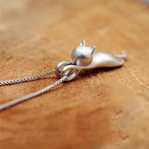 即納 送料無料 ネックレス レディース シルバー ねこ柄 猫柄