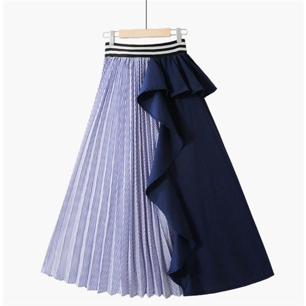 美品✨PLEATS PLEASE プリーツ　膝下スカート　バイカラー　黒　紫 美品✨PLEATS PLEASE プリーツ 膝下スカート バイカラー 黒 紫