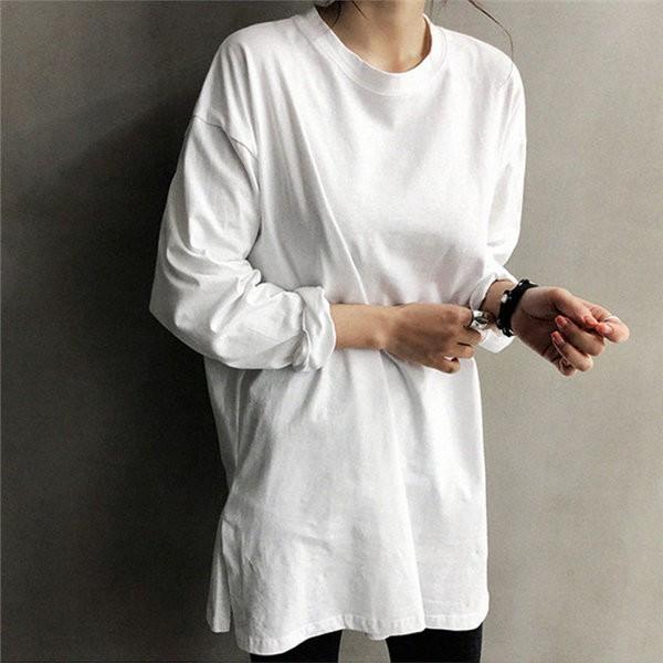 送料無料 Tシャツ レディース 長袖tシャツ ロンt カットソー プルオーバー サイドスリット ロングtシャツ ロンティー スエット ルームウエア ゆったり 春秋 Puchi19tops プチ シャレット 通販 Yahoo ショッピング