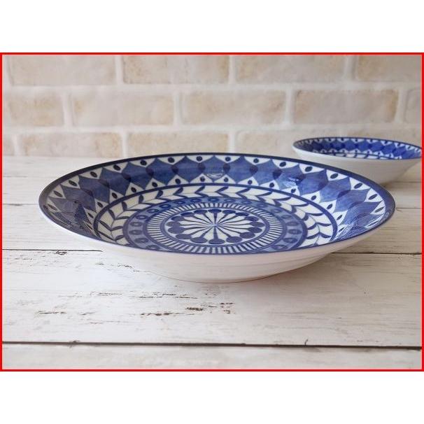 パスタ皿 スープ皿 カフェ風 シチュー皿 おしゃれ 北欧風 食洗機対応 レンジ可 丸型 美しい インスタ映え ブルーアラベスク22cmカレー皿 Al006 食器と陶器のネット通販プチエコ 通販 Yahoo ショッピング