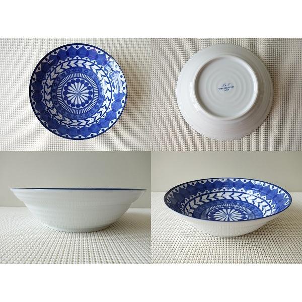 ブルーアラベスク21cmシーザーサラダボール おしゃれ サラダボウル 大 カフェ食器 北欧風 インスタ映え Al007 食器と陶器のネット通販プチエコ 通販 Yahoo ショッピング