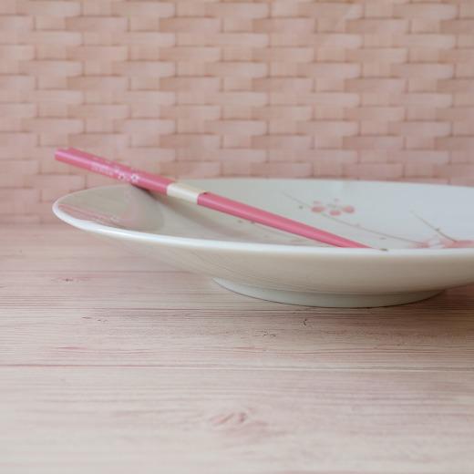大皿 河津桜 24cm ランチ皿 レンジ可 食洗機対応 美濃焼 日本製 ピンク