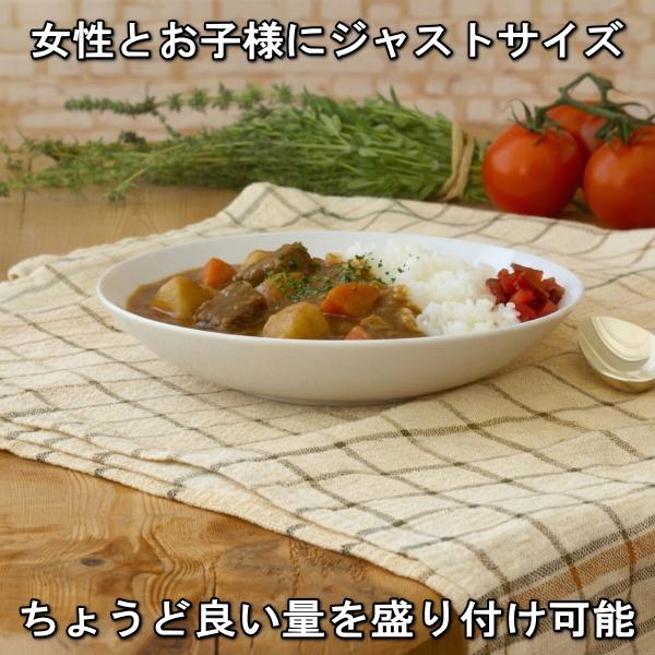 19cm コンパクト深皿 カレー皿 パスタ皿 白 美濃焼 日本製 磁器 食洗機