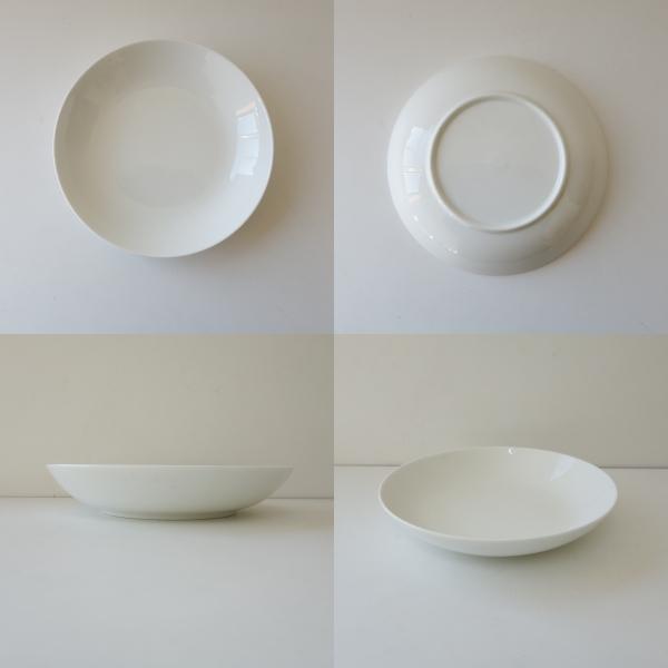 ミルキーホワイト 19cm コンパクト 深皿 パスタ皿 カレー皿 白 磁器