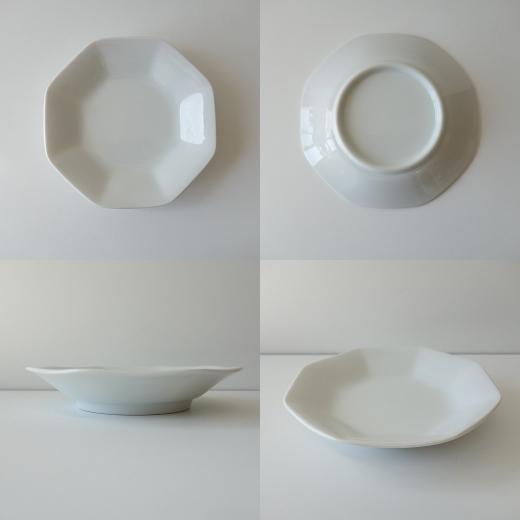 八角皿 中華 白 19cm チャーハン 皿 安い 炒飯 麻婆豆腐 酢豚 レンジ可