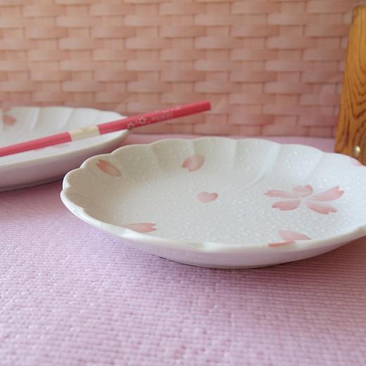 小皿 取り皿 和食器 花形 変形 高級 桜隠し 16cm プレート 小皿 取り皿 和食器 花形 変形 高級 桜隠し 16cm プレート