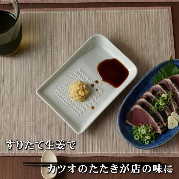 薄粉引き 13cm おろし金 付き 醤油皿 美濃焼 日本製 和食器 小皿 薬味