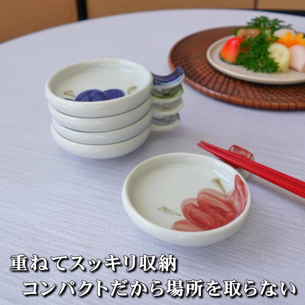 箸置き 付き 手描き しょうゆ皿 小皿 5色 レンジ可 食洗機対応 美濃焼