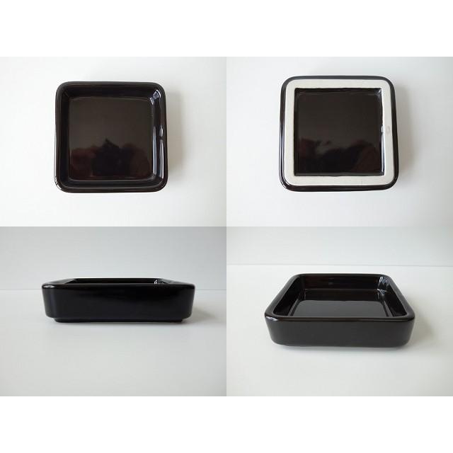 黒色 おしゃれ 四角 10cm 卓上 灰皿 たばこ休めなし アシュトレイ