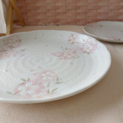 大皿 ワンプレート おしゃれ 通販 激安 かわいい 雪割り桜 24cm ランチ
