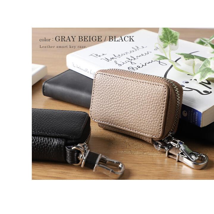 極美品 プラダ ロゴ サフィアーノレザー6連キーケース ベージュ系