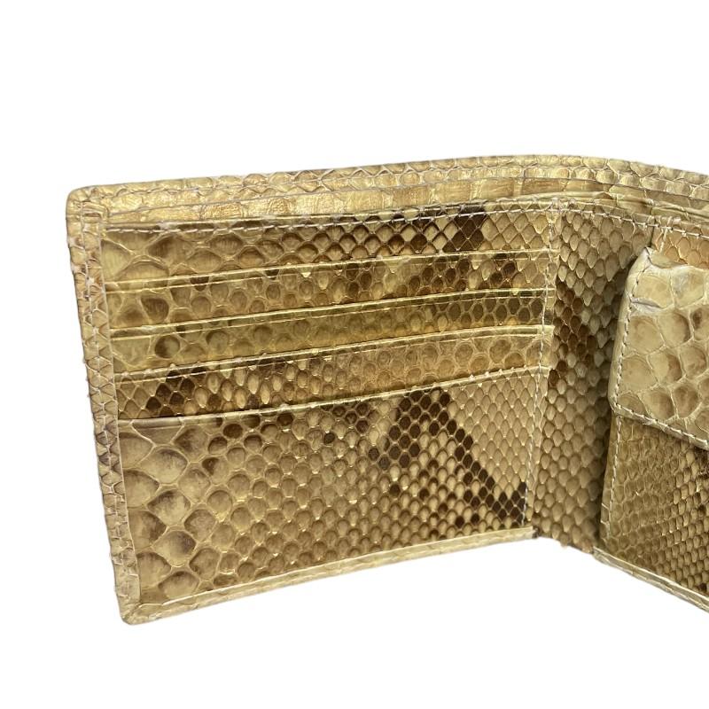 ヘビ革 無双ゴールド 二つ折り財布 ヘビ革 無双ゴールド 二つ折り財布 ヘビ革 無双ゴールド 二