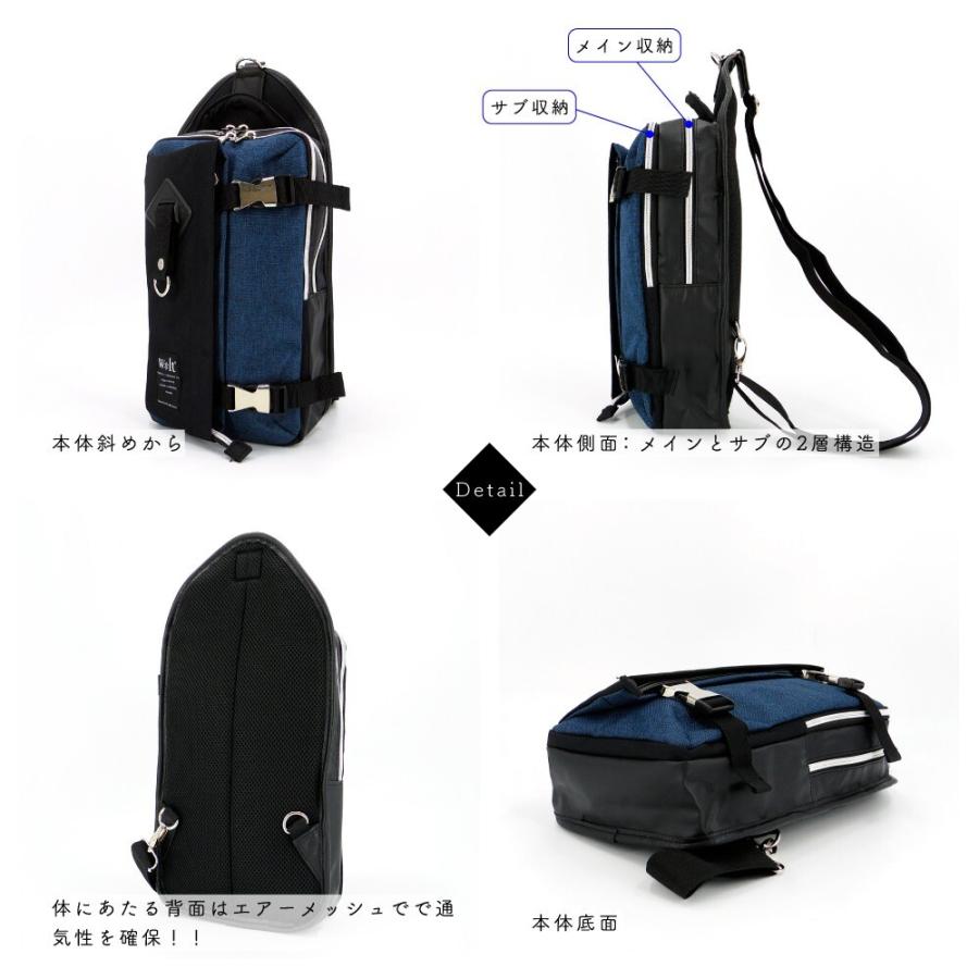 ボディバッグ メンズ W＊lt ウォルト 斜め掛けバッグ 薄型 ボディ