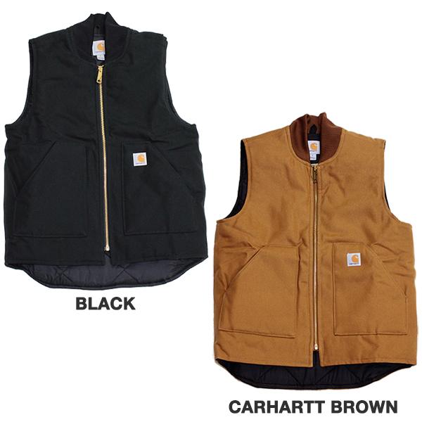 カーハート ジップ ベスト CARHARTT Duck Vest ブラウン ブラック｜puff｜04