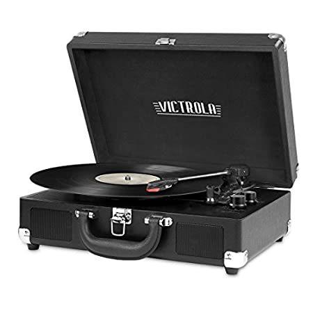 特別価格Victrola VSC-550-BLK Vintage Bluetooth Portable Suitcase Turntable (Black)好評販売中